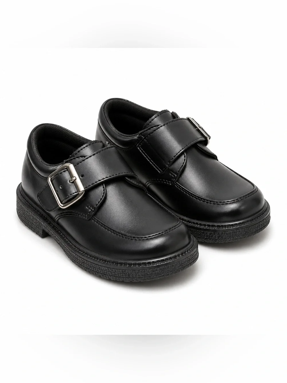 French Toast Boys Black School Uniform Dress Shoes Buckle Strap Size 7 NWT